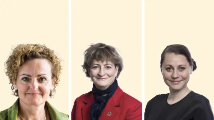 Pernille Rosenkrantz-Theil (S), Line Barfod (EL) og Sisse Marie Welling (SF)